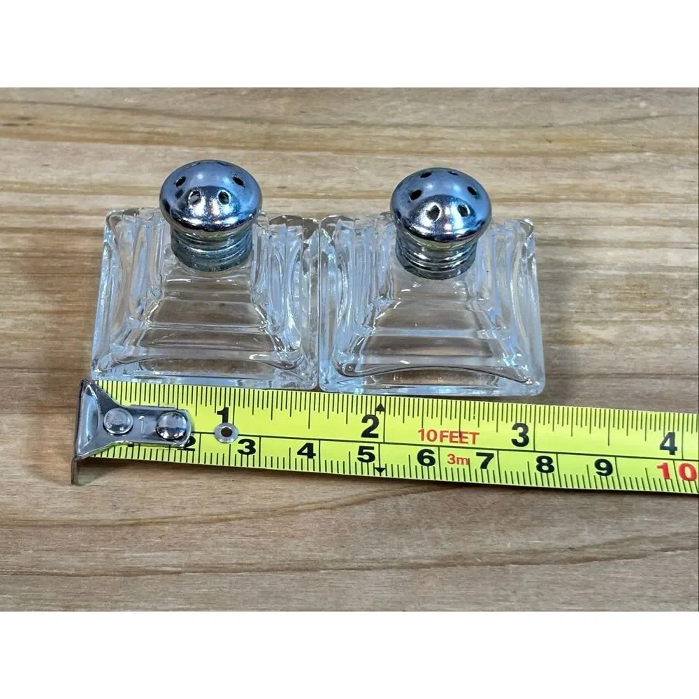 vintage pyramid-shaped salt and pepper shakers